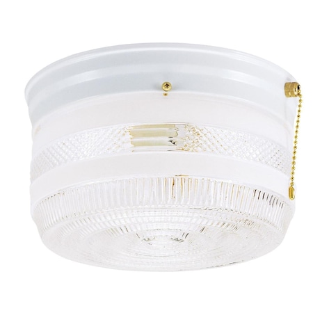 Westinghouse Fixture Ceiling Flush-Mount 60W 2-Light Cncntrc Crcl Pl Chn 8.75In White Clear Glass 6734500